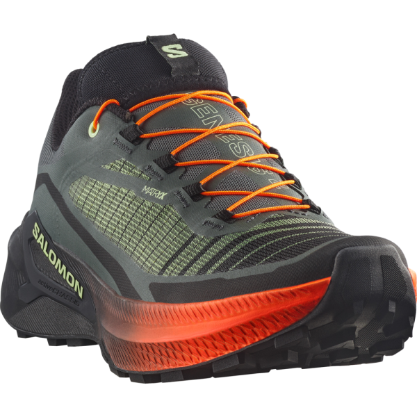 SALOMON GENESIS 2 NEGRO NARANJA ZAPATILLAS TRAIL HOMBRE VISTA PERFIL, ARISTARUN