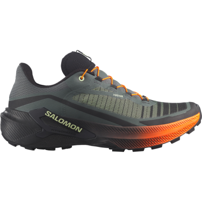 SALOMON GENESIS 2 NEGRO NARANJA ZAPATILLAS TRAIL HOMBRE VISTA LATERAL, ARISTARUN