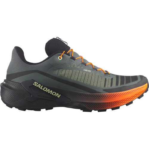 SALOMON GENESIS 2 NEGRO NARANJA ZAPATILLAS TRAIL HOMBRE VISTA LATERAL, ARISTARUN