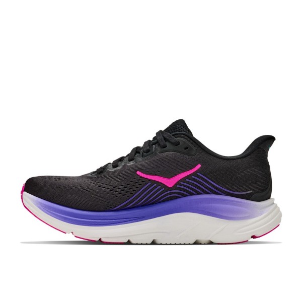 HOKA CLIFTON 11 BLACK NEON ZAPATILLAS RUNNING MUJER VISTA INTERIOR,ARISTARUN