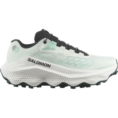 SALOMON ULTRA GLIDE 4 VERDE ZAPATILLAS TRAIL MUJER VISTA LATERAL EXTERNA, ARISTARUN