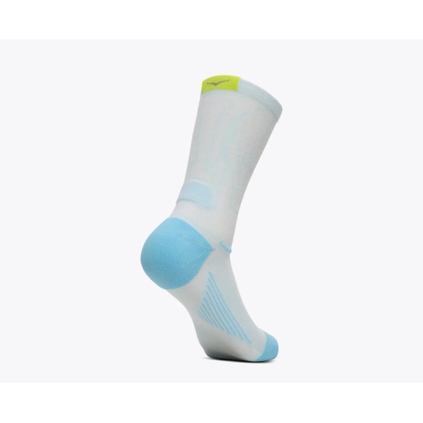 HOKA CALCETINES CLIFTON CREW RUN AZUL UNISEX VISTA TRASERA PERFIL, ARISTARUN