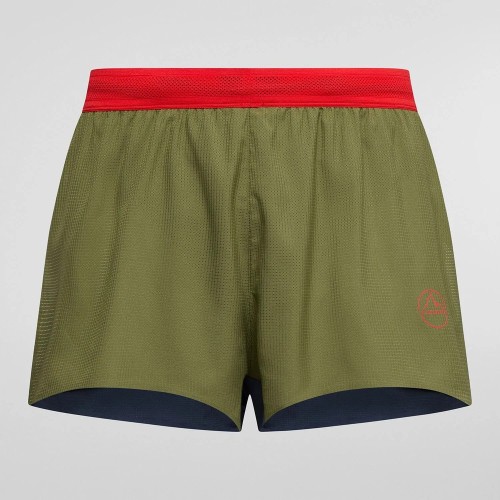 LA SPORTIVA PURE 3 VERDE ROJO PANTALONES CORTOS HOMBRE VISTA DELANTERA,ARISTARUN