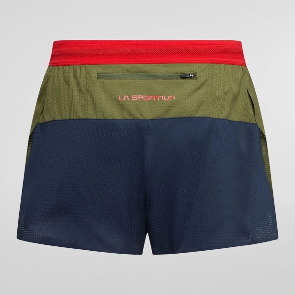 LA SPORTIVA PURE 3 VERDE ROJO PANTALONES CORTOS HOMBRE VISTA ANTERIOR,ARISTARUN