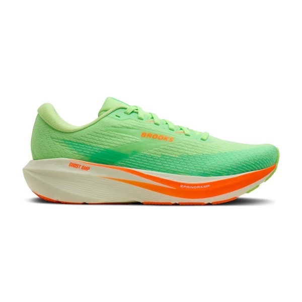 BROOKS GHOST AMP VERDE LARANJA SAPATILHAS DE CORRIDA HOMEM