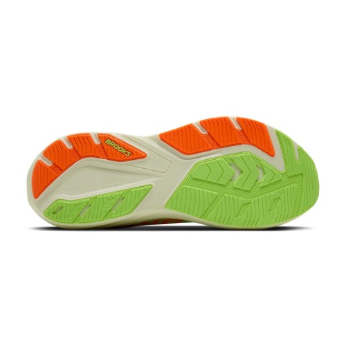 BROOKS GHOST AMP GREEN ORANGE RUNNING SHOES MEN