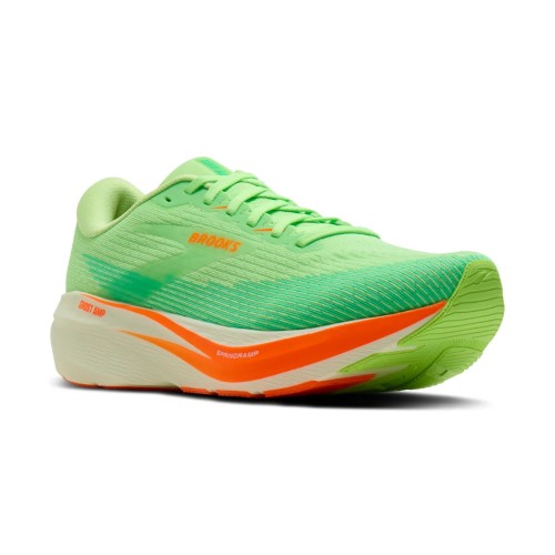 BROOKS GHOST AMP VERDE LARANJA SAPATILHAS DE CORRIDA HOMEM