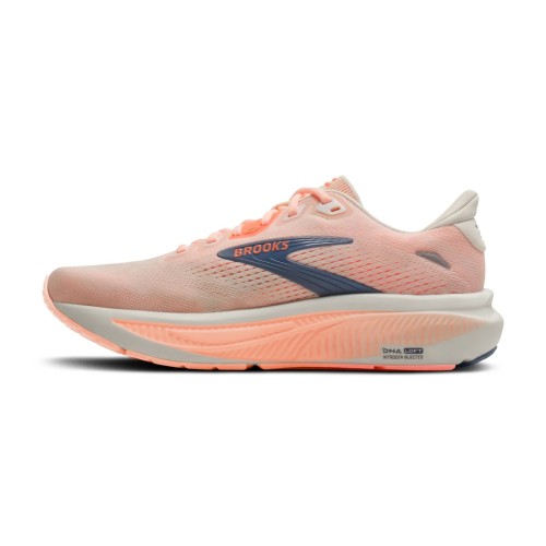 BROOKS GHOST 18 WHITE PEACH ZAPATILLAS RUNNING MUJER VISTA INTERIOR,ARISTARUN