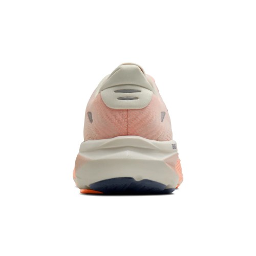 BROOKS GHOST 18 WHITE PEACH ZAPATILLAS RUNNING MUJER VISTA TRASERA,ARISTARUN