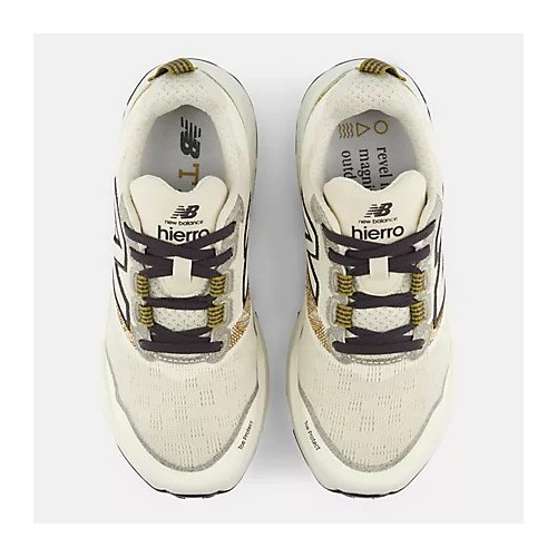 NEW BALANCE FRESH FOAM X HIERRO V9 BEIGE ZAPATILLAS TRAIL MUJER VISTA SUPERIOR,ARISTARUN