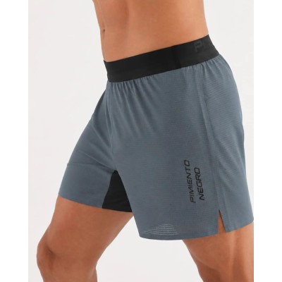 PIMIENTO NEGRO PANTALONES RUNNING GRIS UNISEX VISTA LATERAL, ARISTARUN