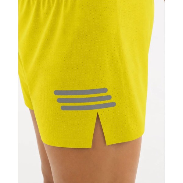 PIMIENTO NEGRO PANTALONES RUNNING AMARILLO UNISEX VISTA LATERAL REFLECTANTE, ARISTARUN