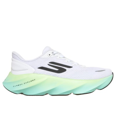 SKECHERS AERO BURST WHITE LIME WOMEN'S RUNNING SHOES