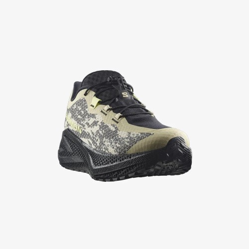 ZAPATILLAS SALOMON AERO GLIDE 4 GRAVEL BLACK LIME HOMBRE VISTA LATERAL,ARISTARUN