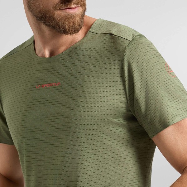 LA SPORTIVA PURE VERDE ROJO CAMISETA MANGA CORTA HOMBRE,ARISTARUN