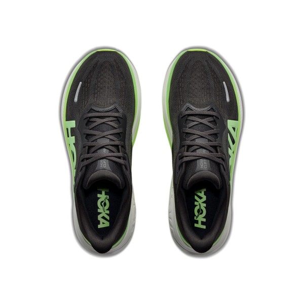 HOKA CLIFTON PRO NEGRO VERDE ZAPATILLAS RUNNING HOMBRE VISTA SUPERIOR,ARISTARUN