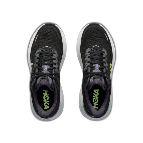 HOKA BONDI 9 BLACK NEON ZAPATILLAS RUNNING HOMBRE VISTA SUPERIOR,ARISTARUN