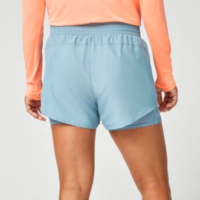 BROOKS DASH 2 IN 1 SHORT AZUL PANTALONES CORTOS MUJER VISTA FRONTAL, ARISTARUN 2