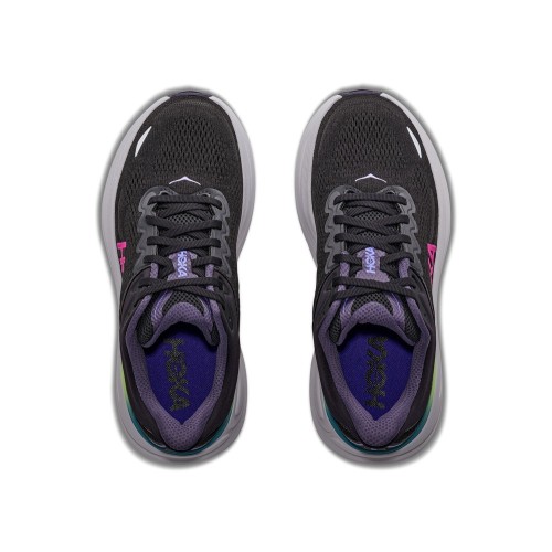 HOKA BONDI 9 BLACK NEON ZAPATILLAS RUNNING MUJER