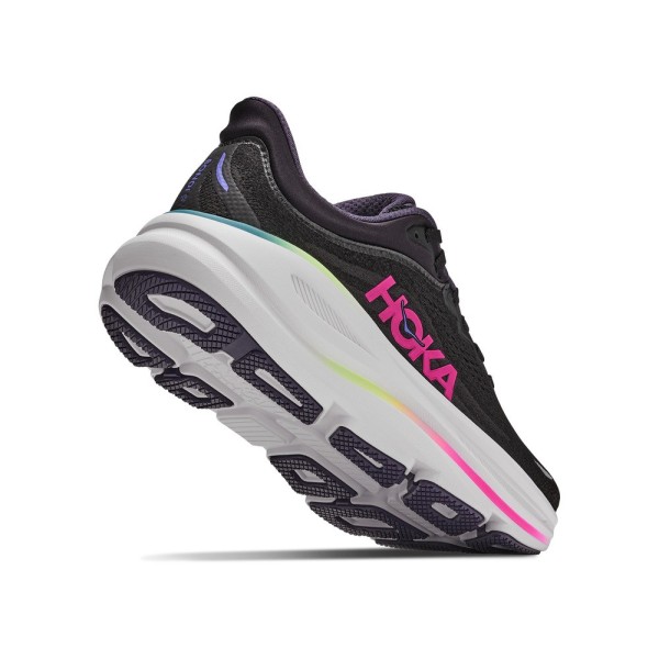 HOKA BONDI 9 BLACK NEON ZAPATILLAS RUNNING MUJER