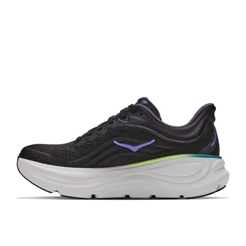 HOKA BONDI 9 BLACK NEON ZAPATILLAS RUNNING MUJER