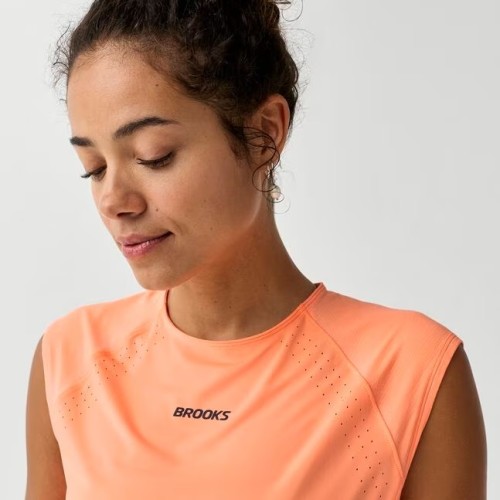 BROOKS DASH COOLING PEACH CAMISETA SIN MANGAS MUJER,ARISTARUN