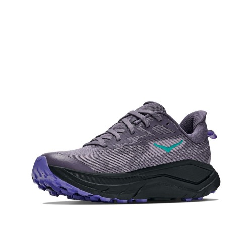 HOKA CHALLENGER 8 PURPLE BLACK ZAPATILLAS MIXTAS MUJER VISTA DELANTERA,ARISTARUN