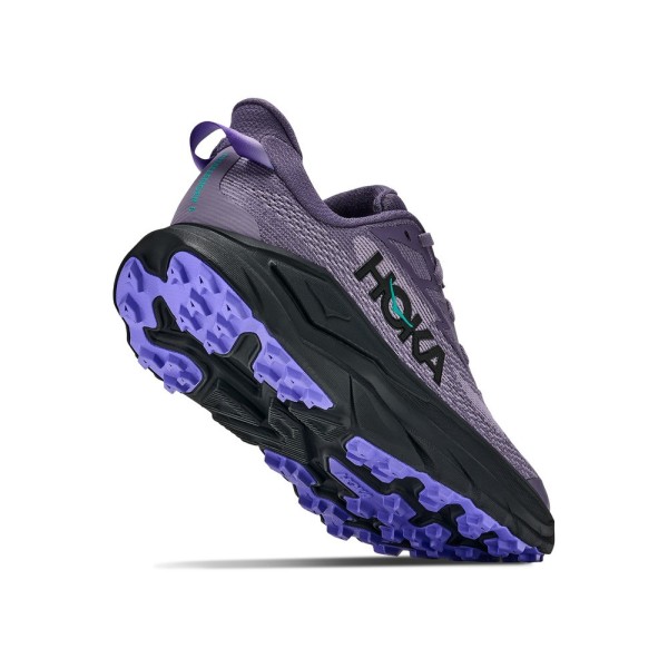 HOKA CHALLENGER 8 PURPLE BLACK ZAPATILLAS MIXTAS MUJER VISTA ANTERIOR,ARISTARUN