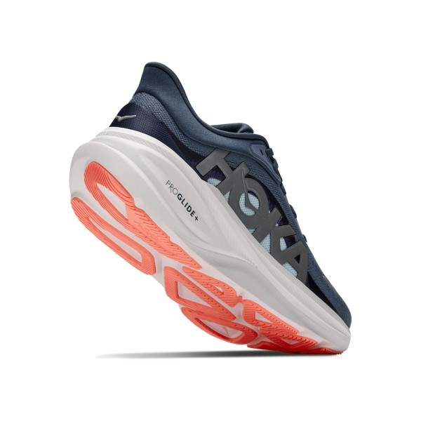 HOKA CLIFTON PRO NAVY BLUE ZAPATILLAS RUNNING MUJER VISTA TRASERA,ARISTARUN