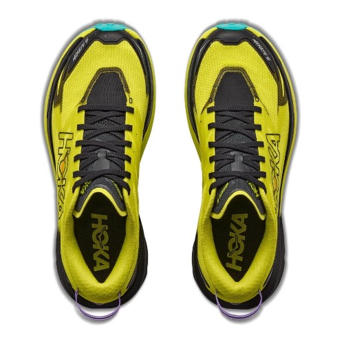 HOKA MAFATE 5 NEGRO AMARILLO ZAPATILLAS TRAIL HOMBRE VISTA SUPERIOR,ARISTARUN