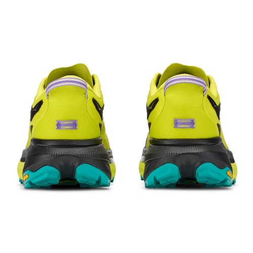 HOKA MAFATE 5 NEGRO AMARILLO ZAPATILLAS TRAIL HOMBRE VISTA TRASERA,ARISTARUN