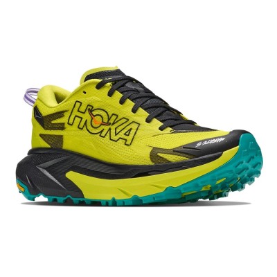 HOKA MAFATE 5 NEGRO AMARILLO ZAPATILLAS TRAIL HOMBRE VISTA LATERAL,ARISTARUN