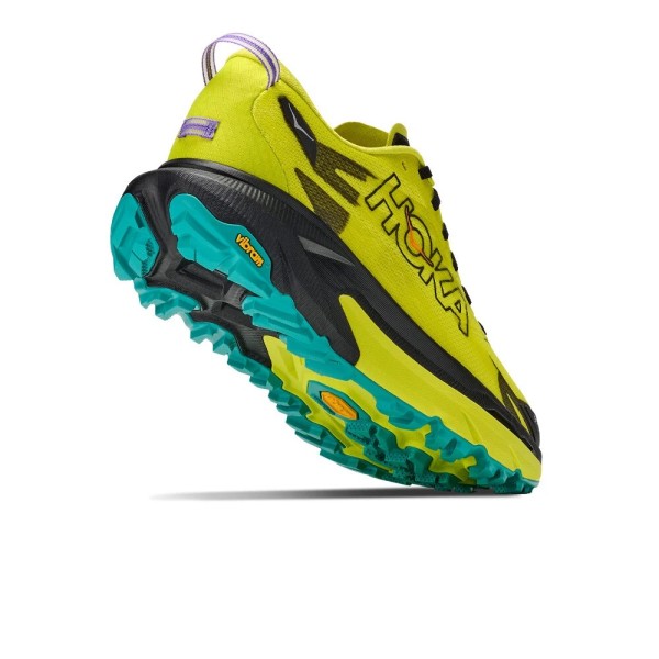 HOKA MAFATE 5 NEGRO AMARILLO ZAPATILLAS TRAIL HOMBRE VISTA ANTERIOR,ARISTARUN