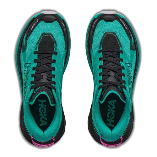 HOKA MAFATE 5 BLACK AQUA ZAPATILLAS TRAIL MUJER VISTA SUPERIOR,ARISTARUN