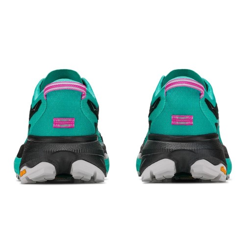 HOKA MAFATE 5 BLACK AQUA ZAPATILLAS TRAIL MUJER VISTA TRASERA,ARISTARUN
