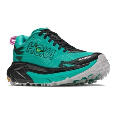 HOKA MAFATE 5 BLACK AQUA ZAPATILLAS TRAIL MUJER VISTA LATERAL,ARISTARUN