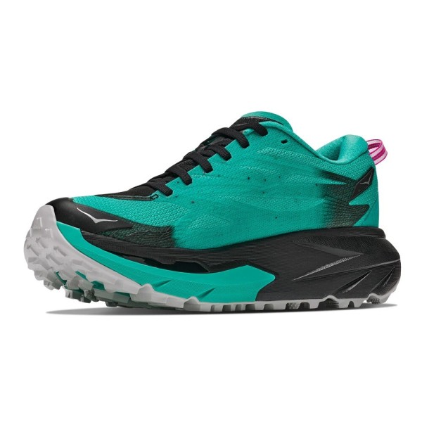 HOKA MAFATE 5 BLACK AQUA ZAPATILLAS TRAIL MUJER VISTA DELANTERA,ARISTARUN
