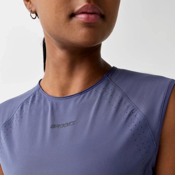 BROOKS DASH COOLING MORADO CAMISETA SIN MANGAS MUJER,ARISTARUN