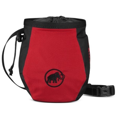 MAMMUT OPHIR CHALK BAG NEGRO Y ROJO MAGNESERA VISTA FRONTAL, ARISTARUN