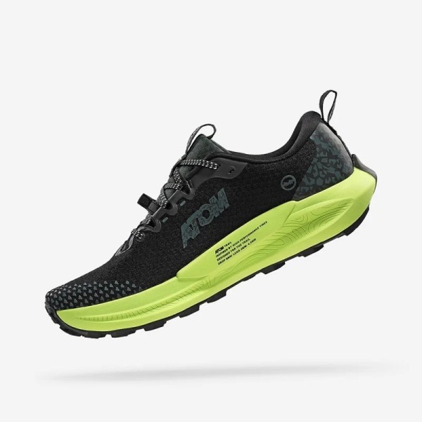 ATOM TERRA V3 BLACK GREEN ZAPATILLAS TRAIL HOMBRE VISTA INTERIOR,ARISTARUN