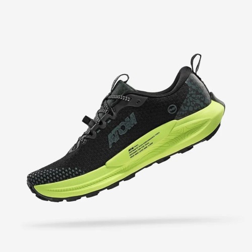 ATOM TERRA V3 BLACK GREEN ZAPATILLAS TRAIL HOMBRE VISTA INTERIOR,ARISTARUN