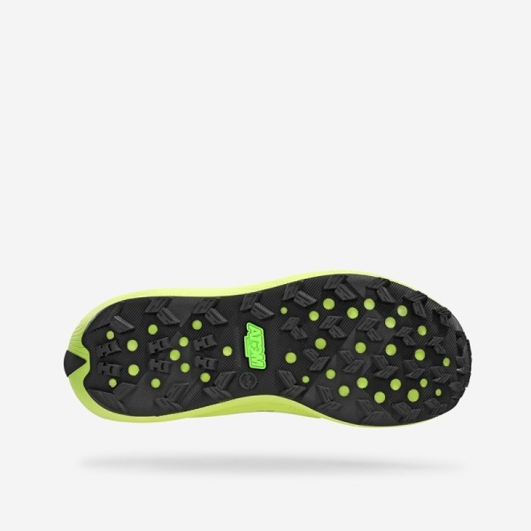 ATOM TERRA V3 BLACK GREEN ZAPATILLAS TRAIL HOMBRE VISTA SUELA,ARISTARUN