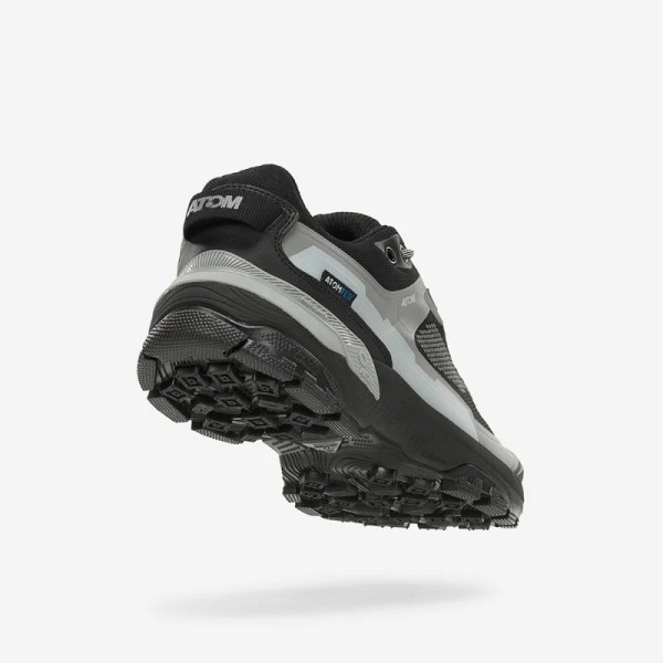 ATOM HARD RALLY BLACK ZAPATILLAS TREKKING MUJER VISTA TRASERA,ARISTARUN