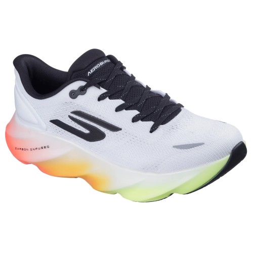 SKECHERS AERO BURST BLANCO MULTI ZAPATILLAS RUNNING HOMBRE VISTA LATERAL,ARISTARUN