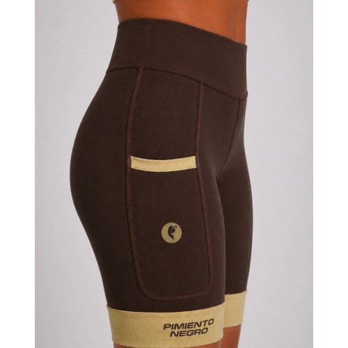 PIMIENTO NEGRO MALLA DEPORTIVA MARRON BEIGE MUJER VISTA LATERAL,ARISTARUN