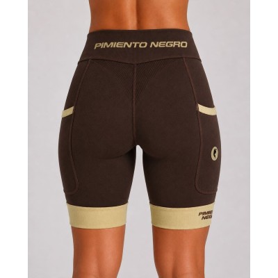 PIMIENTO NEGRO MALLA DEPORTIVA MARRON BEIGE MUJER VISTA TRASERA,ARISTARUN