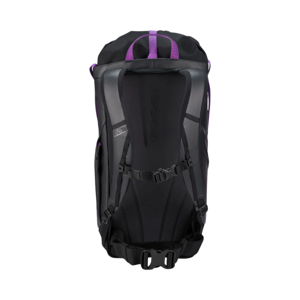 LA SPORTIVA MOCHILA GRANITE 25 CRAG NEGRO MORADO VISTA TRASERA,ARISTARUN