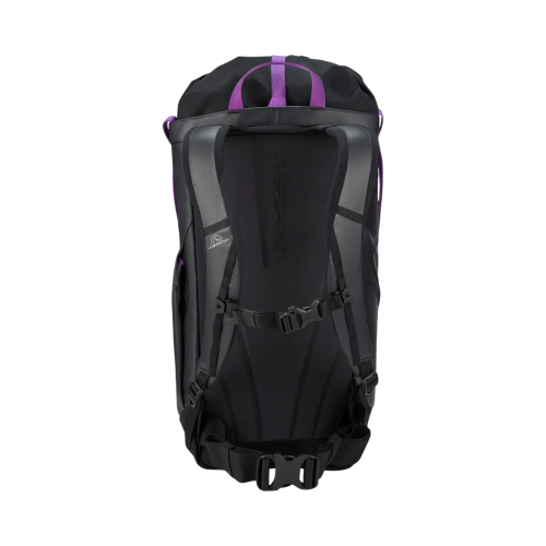 LA SPORTIVA MOCHILA GRANITE 25 CRAG NEGRO MORADO VISTA TRASERA,ARISTARUN