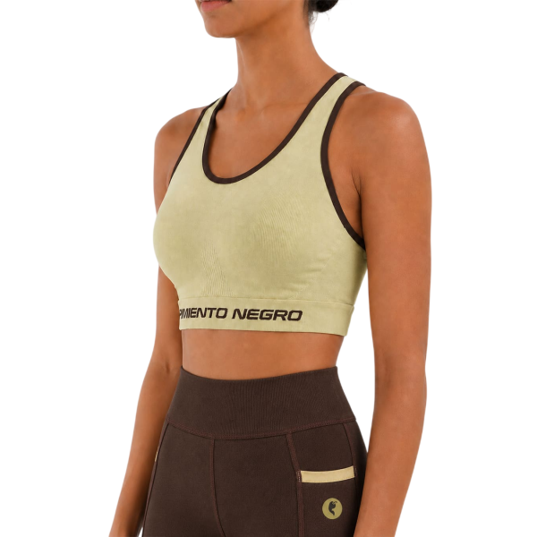 PIMIENTO NEGRO TOP DEPORTIVO SATURNO BEIGE FRENTE, ARISTARUN