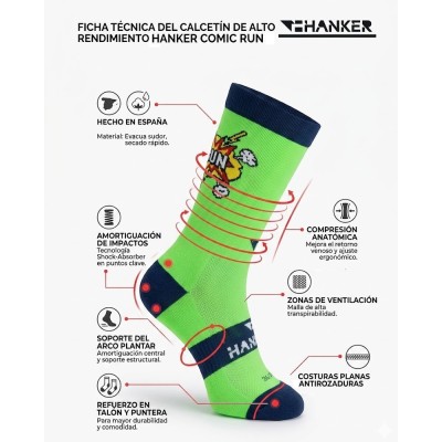 HANKER EMOJI AZUL CALCETIN RUNNING, ARISTARUN 2